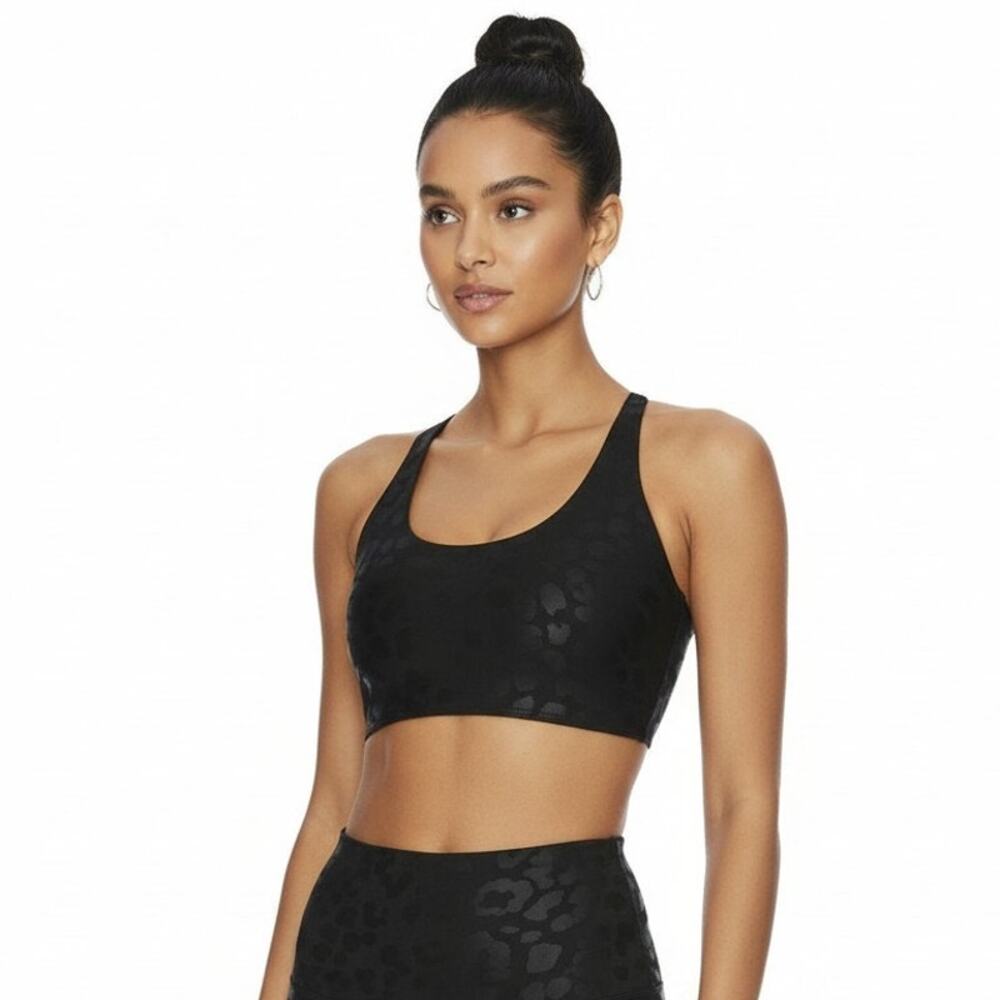 Beach Riot Black Leopard Spot Pattern Print Rocky Top, XS